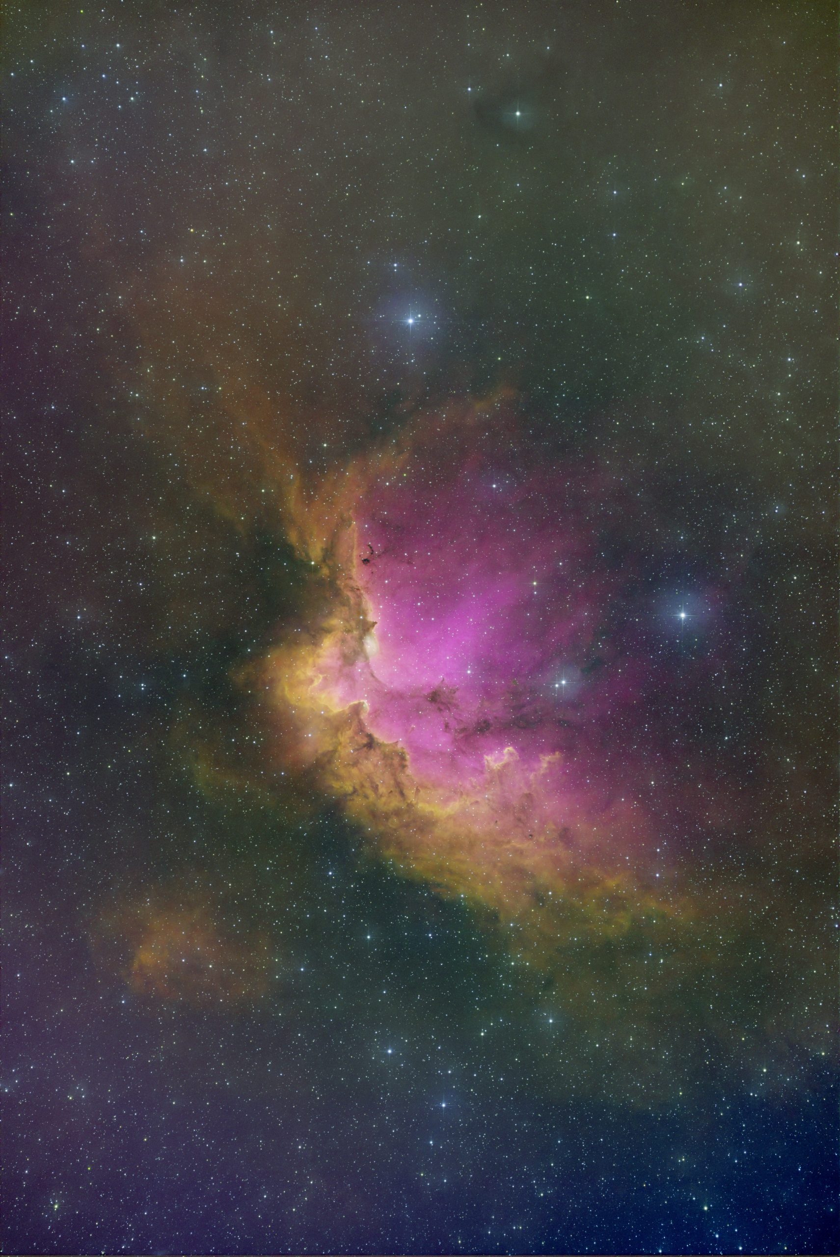 NGC7380 (Thomas Reddmann) Kombination aus Ha (rot)  OIII (blau) und SII (grün). 